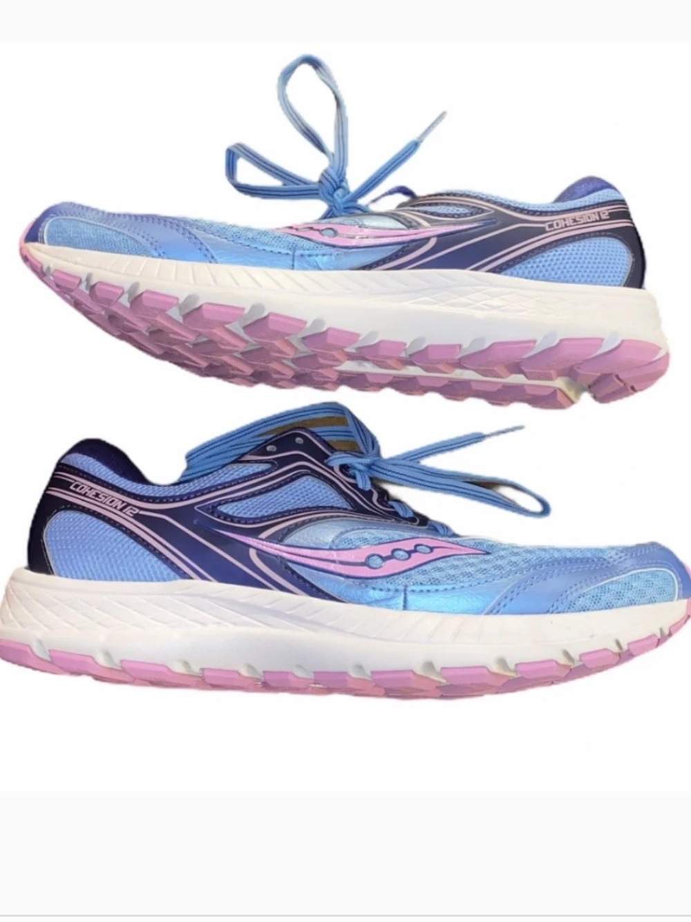 Saucony Cohesion 12 Women's Running Shoes Blue w/pink Athletic Sneakers Size 6.5